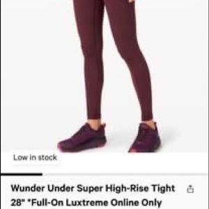 Lululemon sz 2 WUNDER Lounge pant high rise 28” warm leggings NWT